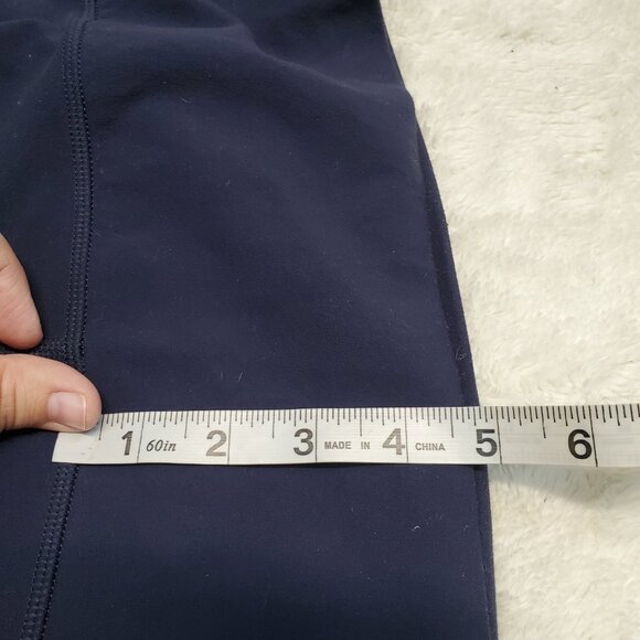 Athleta Navy Blue Salutation Stash Side Pocket 7/8 Length Leggings Women XL - Picture 2 of 4